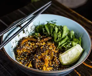 Bowl with chopsticks