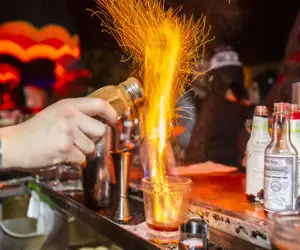 Bartender making a Spanish Coffee