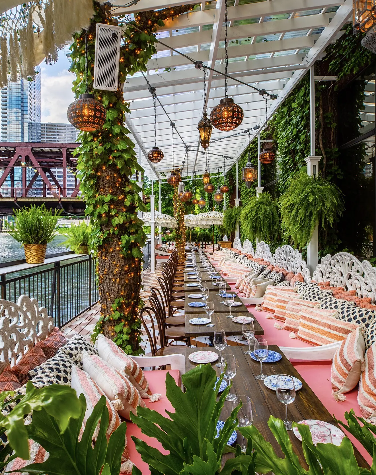 Riverfront terrace