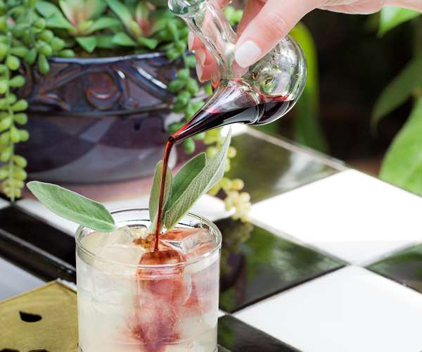 Cocktail with mini porron