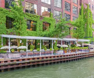 Riverfront terrace