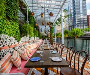 Riverfront seating at Beatnik on the River