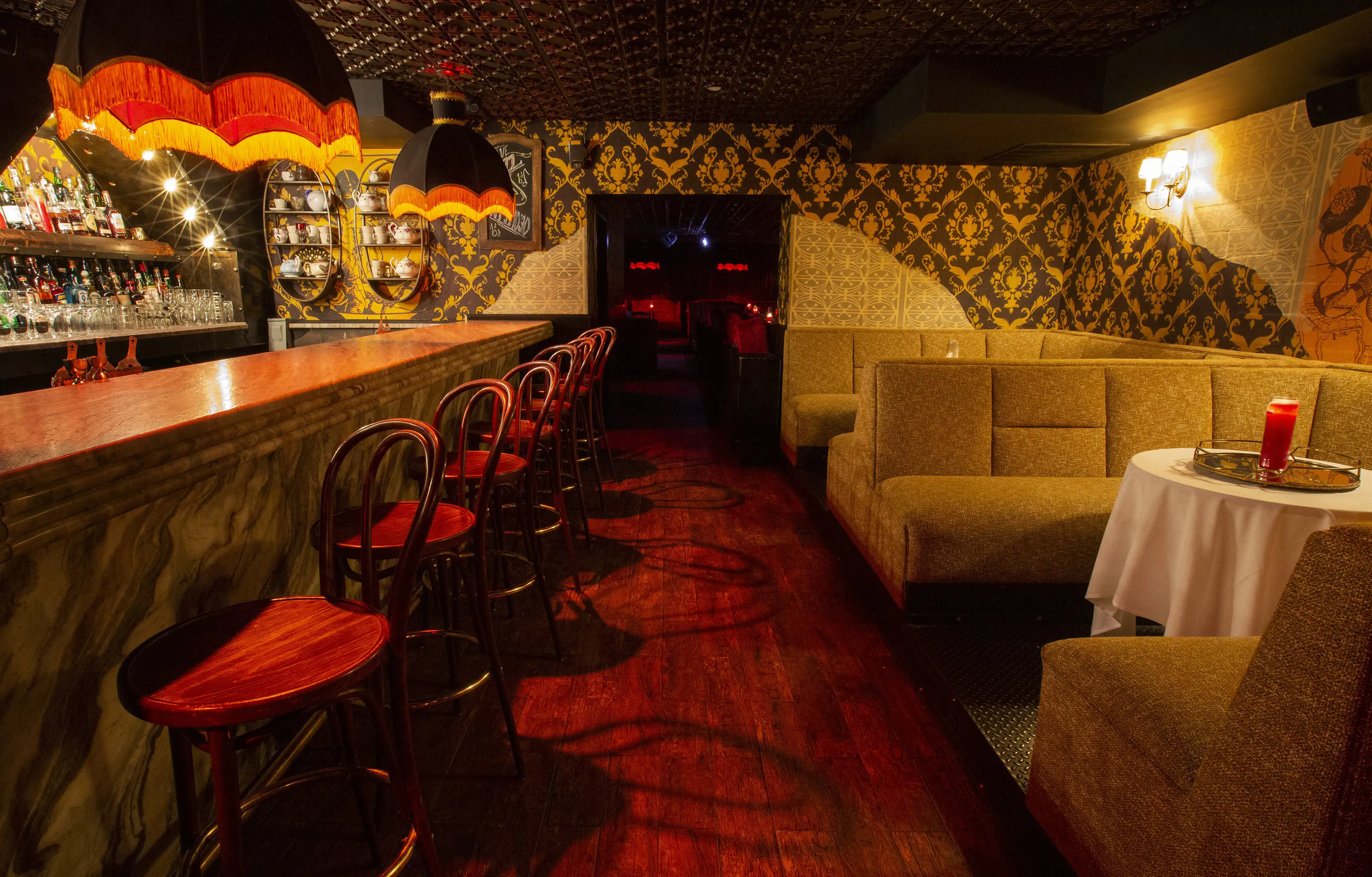 Booth seating at Bordel