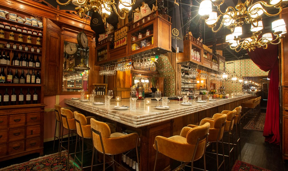 Bar seating at Mama Delia
