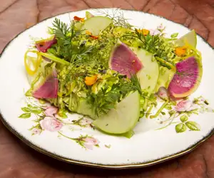 Salad with watermelon radishes 