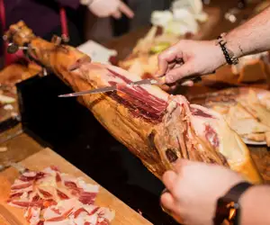 Chef carving Jamon Iberico