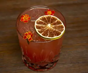 Cocktail with flowers