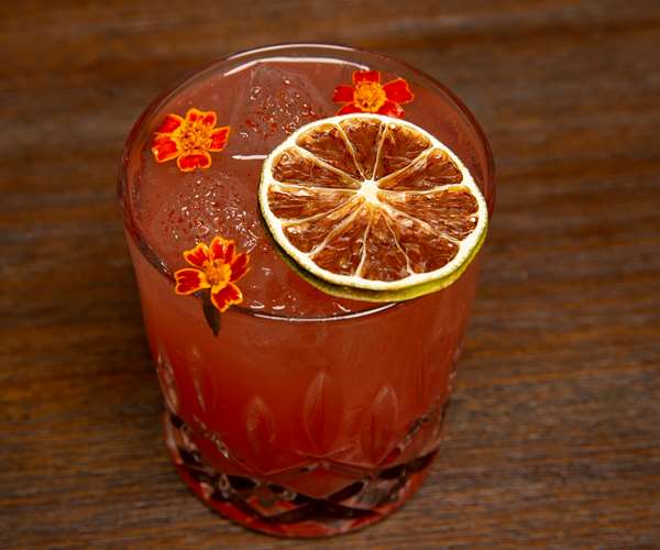 Cocktail with flowers
